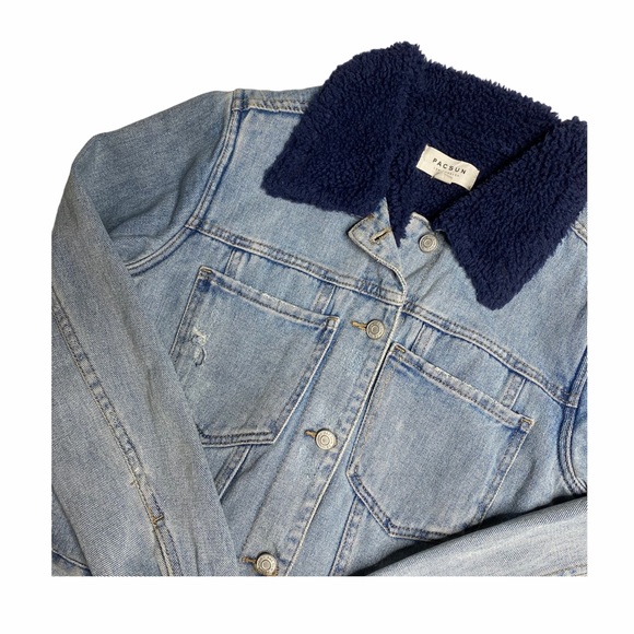 Pacsun Sherpa Lined Denim Jacket - Picture 3 of 6